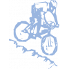 personnage sur un vélo en descente